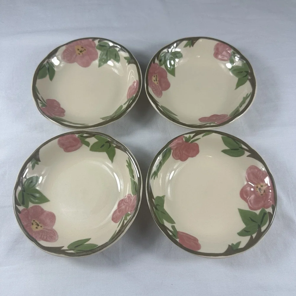4 Pc Franciscan Desert Rose Fruit Compote Dessert Dishes Bowl Excellent Set Of 4